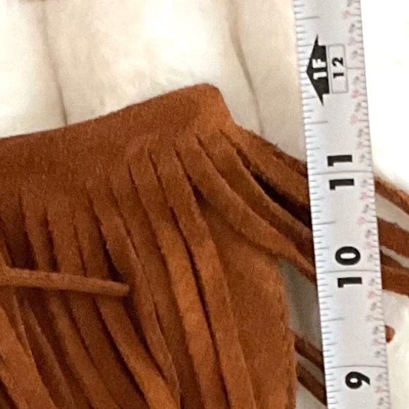 Brown Suede Western Boho Moccasin 3-Layer Fringe Boots Sz 9 - Picture 16 of 16